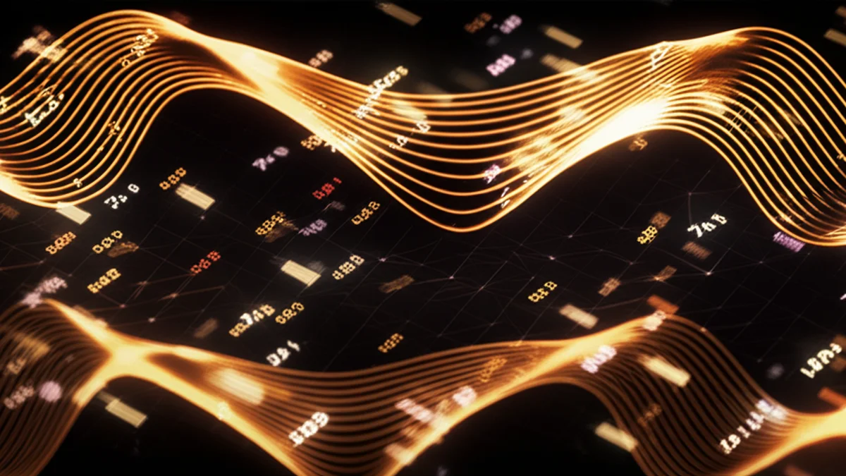 Financial market chart showing AI bubble dynamics and systemic risk indicators
